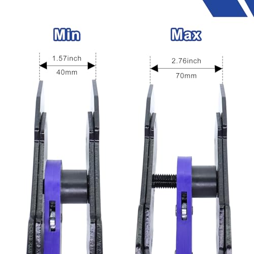 Brake Caliper Compression Tool, Caliper Piston Compressor Tool with 360° Rotating Ratchet, Brake Caliper Press Tool with 2 PCS Steel Plates for Car Disc Brake Repair, Blue - color: Blue