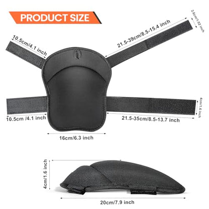 Professional Anti-Slip Knee Pads with Adjustable Straps, Kneepad Heavy Duty Foam Padding for Gardeners, Workers, Sports, Black, Black 1 Pairs