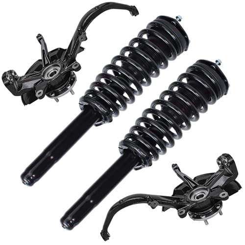 Detroit Axle - Front 4pc Steering Knuckles Kit for 2010-2012 Ford Fusion Lincoln MKZ, 2010-2011 Mercury Milan, 2 Steering Knuckles & Wheel Bearing Hubs 2 Struts w/Coil Spring Replacement Suspension - size: 4QU47659/ Big strut kit