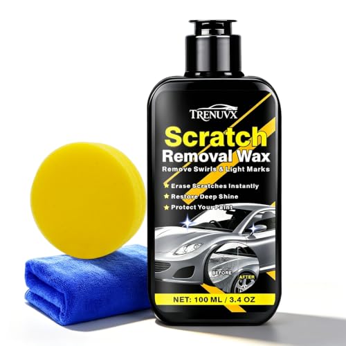 Car Scratch Remover, Scratch Remover for Vehicles, Scratch Removal Wax, Car Paint Scratch Repair, Helps Reduce Minor Scratches and Swirl Marks, Restores Gloss and Shine, 3.4 fl oz/100ml