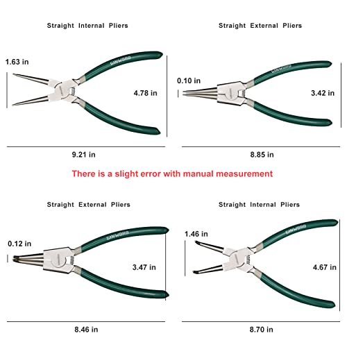9 inch Straight External large Snap Ring Plier, Circlip Pliers, Tips C-Clip Pliers for Ring Remover Retaining - size: 9-inch Straight External Plier (1PC)