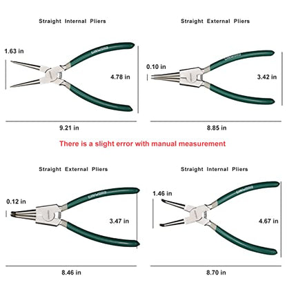 9 inch Straight External large Snap Ring Plier, Circlip Pliers, Tips C-Clip Pliers for Ring Remover Retaining - size: 9-inch Straight External Plier (1PC)