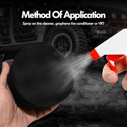 2 Pack Large Tire Hex Tire Shine Applicator Pads (Black) | Durable and Reusable Grip Applicator, For Tire Polishing Car Cleaning - color: Black