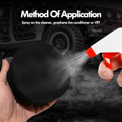 2 Pack Large Tire Hex Tire Shine Applicator Pads (Black) | Durable and Reusable Grip Applicator, For Tire Polishing Car Cleaning - color: Black