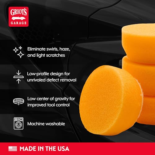 Griot's Garage 1" BOSS Correcting Foam Pads for Car Polishing, Buffing, Detailing and Light to Moderate Auto Paint Correction, Durable, Machine-Washable, Pack of 6 - size: 1" Pads (Set of 6)
