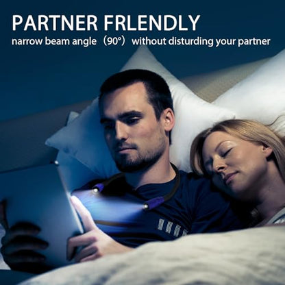 LUXJET Neck Reading Light & Book Lights - 3 Color & 6 Brightness, 80H Rechargeable, Flexible Arm - Christmas Gift White Elephant Gifts for Book Lovers - color: Dark Blue