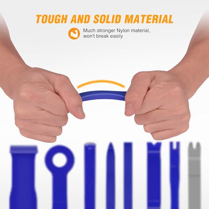 GOOACC 9PCS Auto Trim Removal Tool Kit No-Scratch Tool Kit for Car Audio Dash Window Molding Fastener Remover Tool Kit-Blue - color: Blue, size: 9PCS Trim Removal Tool