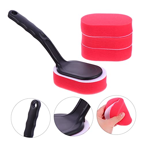 Zerodeko 10pcs Car Tire Waxing Brush Set Removable Applicator Handle for Efficient Car Cleaning and Polishing for Tire Shine and Maintenance