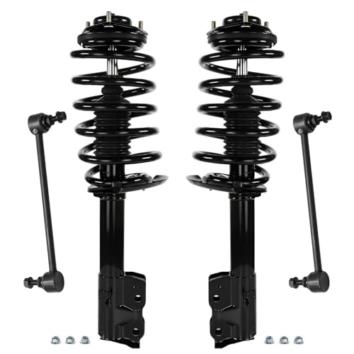 Detroit Axle - 4pc Front Struts Sway Bar for 12-17 Jeep Compass | 11-17 Patriot, Struts w/Coil Spring Sway Bar End Links 2011 2012 2013 2014 2015 2016 2017 Replacement Strut Shock Kit - size: 4QS47441/ sway kit