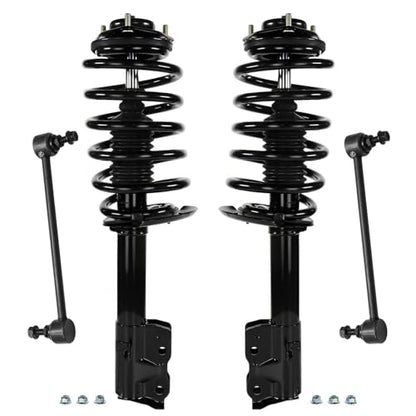 Detroit Axle - 4pc Front Struts Sway Bar for 12-17 Jeep Compass | 11-17 Patriot, Struts w/Coil Spring Sway Bar End Links 2011 2012 2013 2014 2015 2016 2017 Replacement Strut Shock Kit - size: 4QS47441/ sway kit