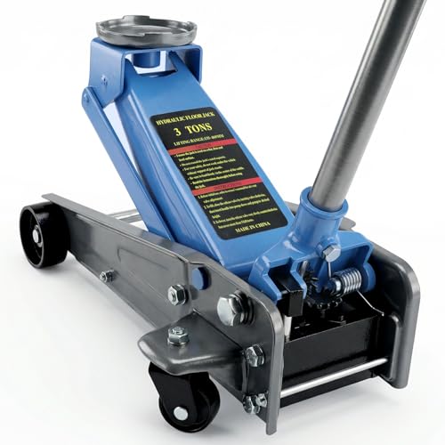 LARBANKE 3 Ton Floor Jack with 360° Swivel Castors,Heavy-Duty Floor Jack Load Capacity up to 6,600 lbs,Carbon Steel Jack for Rapid Lifting,Range from 5.31''-18.11'',Suitable for a Wide Range of Cars - size: 46cm