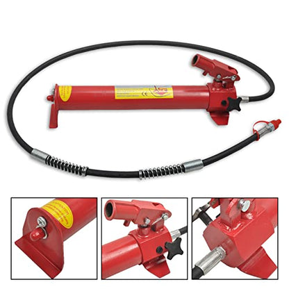10 Ton Porta Power Hydraulic Jack 2M(78.7in) Welded Car Bottle Auto | Body Frame Repair Kit Air Pump Lift Ram for Load Truck Bed Unloader Farm and Oil Hose Hydraulic Ram Equipment Construction - size: 10 Ton