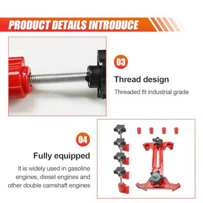 Car Dual Camshaft Locking Tool, Cam Engine Sprocket Gear Locking Clamp Kit, Anti-Slip Timing Cam Gear Locking Tool, Universal Cam Bearing Tool Accessories for Car Gasoline or Diesel Generators