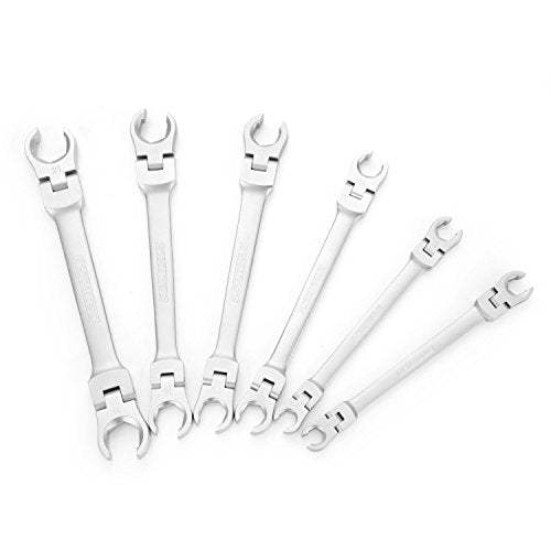 OEMTOOLS 22064 6PC Flex Head Flare Nut Wrench Set, Gifts for Men, Dad Gifts, Metric Wrench Set 9-21mm, Rust-Resistant Hard Chrome Finish, EVA Storage Tray - style: Metric