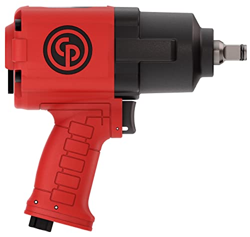 Chicago Pneumatic CP7741 Air Impact Wrench (1/2 Inch), Air Impact Gun Industrial Repair & Assembly Tool, Pistol Handle, Twin Hammer, Max Torque Output 715 ft. lbf/970 Nm, 10000 RPM - size: Strandard