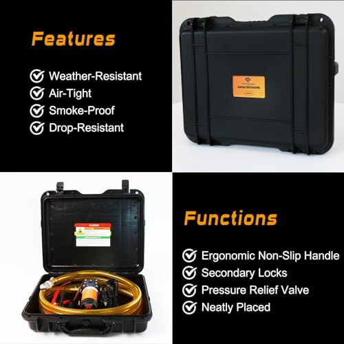 12V Fuel Transfer Pump Moves 120 Gallons of Gas or Diesel Per Hour. With Car Cigarette Lighter Plug, Battery Clip and Upgraded Carrying Case, for UTVs, Vehicles, Boats, Equipment.(80W) - color: 120Gal/hr