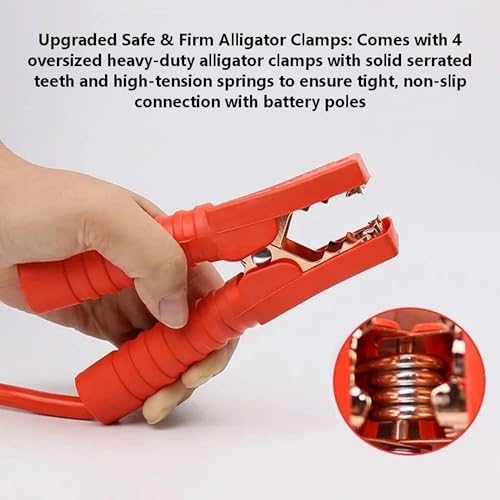 4 Gauge 16FT Heavy Duty Jumper Cables, UL Certified 12V/24V Automotive Booster Cables with Insulated Alligator Clamps, Tangle-Free PVC Jump Start Cables for Truck SUV Full-Size Cars