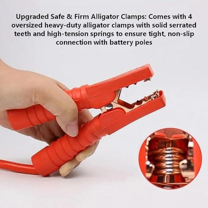 4 Gauge 16FT Heavy Duty Jumper Cables, UL Certified 12V/24V Automotive Booster Cables with Insulated Alligator Clamps, Tangle-Free PVC Jump Start Cables for Truck SUV Full-Size Cars
