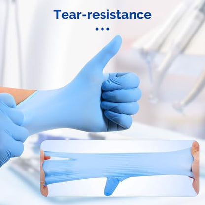 JMU Disposable Nitrile Medical Gloves Large, 200 Count, 3.5 Mil Latex-Free & Powder-Free, Blue Nitrile Exam Gloves - size: Large
