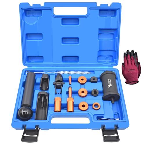 Fuel Injector Puller Removal Installer Kit, Compatible with Audi VW Skoda Seat 1.4 1.6 1.8 2.0 2.7 3.0 3.2 3.6 V6 4.2 V8 FSI TSI, Petrol Engines, with Carrying Case & Gloves
