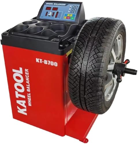 KT-B700 Professional Wheel Balancer Machine, 0.25KW Pure Copper Motor, Auto Rim Detection, ±1g Accuracy, 120V for Garages and Tire Shops (B700)