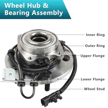 513273 Front Wheel Bearing Hub Assembly for Chrysler Town & Country 2008-2016, Dodge Grand Caravan 2008-2016, Volkswagen Routan 2009-2014, Ram C/V 2012-2015 (2PCS) - size: 513273