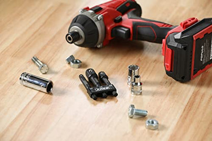 ARES 22022-3" Impact Grade Socket Adapter Set - Turns Impact Drill Driver into High Speed Socket Driver - 1/4", 3/8", and 1/2" Drive - size: 3-Inch Socket Adapter