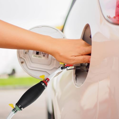 Gas Siphon Kit Hand Pump with Rubber Hose and Iron Switch for Extracting Gasoline and Oil in Emergency Situations, Portable Gasoline Transfer Pump for Car Use,