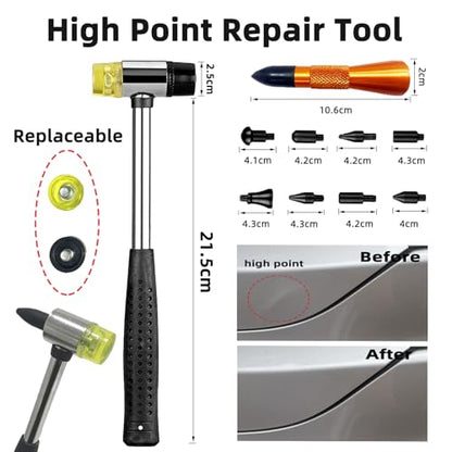 Car Dent Puller Kits,101 pcs Paintless Dent Removal Tools,Auto Body Dent Repair Tool Kit,with M16 Slide Puller,Bridge Puller,Dent Lifter,Rubber Hammer,Glue Gun,Knock Down Pen and More.