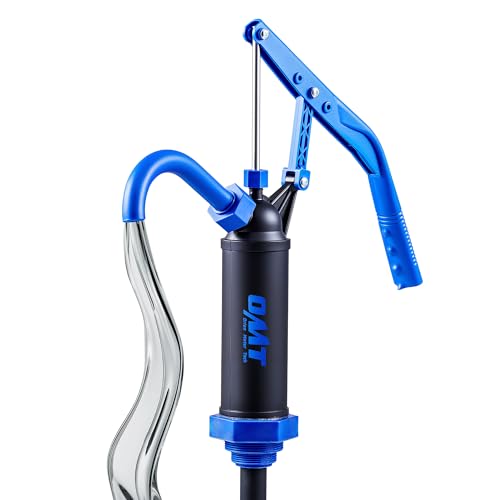 Orion Motor Tech 55 Gallon Drum Pump, Fits 5 to 55 Gallon Drums & Barrels, Lever Action Barrel Pump with 3 Section Suction Tube for Transfer of Chemicals, Acidic Solutions, Fuels, Water Based Fluids - color: Black Lever Action Reinforced PP Pump