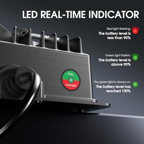 14.6 Volt LiFePO4 Battery Charger, 12V 20A Lithium Battery Charger Maintainer with Anderson Connector LED Indicator, Handle Design for Cars, Golf Carts, UAV, Fishing Boat, RV and Deep Cycle Batteries