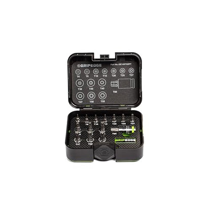 GRIPEDGE Tools | 14PC RPT Star Driver Set | Sizes T6 - T60 | 1/4'' - 3/8'' - 1/2'' Drive | Made With S2 Steel | Includes Premium Plastic Case With A Foam Insert |