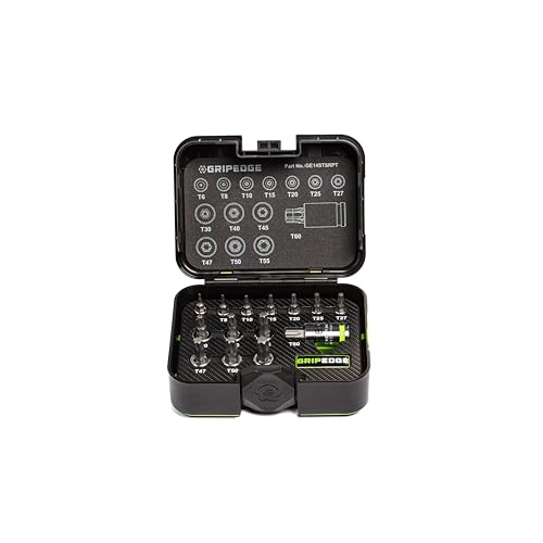 GRIPEDGE Tools | 14PC RPT Star Driver Set | Sizes T6 - T60 | 1/4'' - 3/8'' - 1/2'' Drive | Made With S2 Steel | Includes Premium Plastic Case With A Foam Insert |