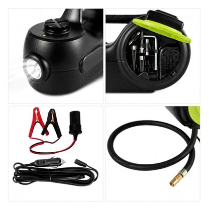 Hydraulic Jack, 5T 12V Electric Car Jack Kit with Impact Wrench | LED Light, Hydraulic Lift 13.5-36 Cm, Inflator Pump, LCD Display