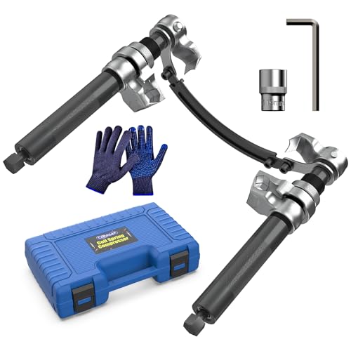 CARVALAX Coil Spring Compressor Tool, 2pcs Automotive Spring Compressor Set with Extendable Safety Bracket, 2670LB Heavy Duty Macpherson Strut Spring Compression Set for Car Truck ATV UTV