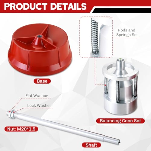 Portable Wheel Balancer with Heavy Duty Hubs | Tire Balancer Machine with Bubble Level, Tire Changer, Rim Balancing Machine, for Car and Light Truck