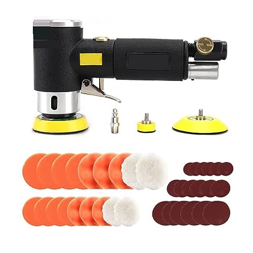 Sander, Polisher 2"/3" Mini Air Sander Pneumatic Dual Action Polisher Polishing Machine Sanding Kit For Auto Body Surface Finishing(Black Air Sander) - color: Black Air Sander