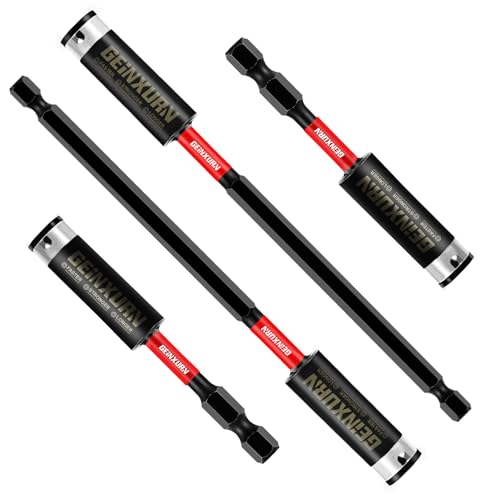 Geinxurn 4PACK Torsion Impact Bit Holder, Muliti Size(3" 6") Extension Locking Socket Drill Bit Holder S2 Alloy Steel Hex Shank Quick-Change Drill Bit Guide - style: MIXED-Bit Holder-4PCS