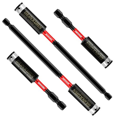Geinxurn 4PACK Torsion Impact Bit Holder, Muliti Size(3" 6") Extension Locking Socket Drill Bit Holder S2 Alloy Steel Hex Shank Quick-Change Drill Bit Guide - style: MIXED-Bit Holder-4PCS