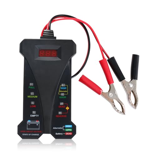 Shkalacar Car Battery Tester, 12V Tester Automotive Tester Digital Auto Battery Analyzer Charging Cranking System Tester for Truck Marine Motorcycle SUV Boat