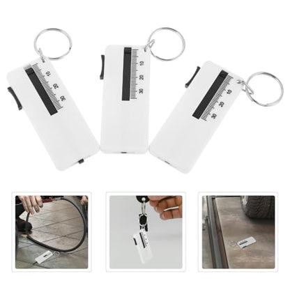 Beavorty 3pcs Tire Tread Depth Gauge Set White Abs Material Built to Last Automotive Tire Gauge Tool for Accurate Measurement