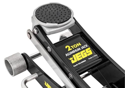 JEGS 2-Ton Low-Profile Aluminum Floor Jack [4,000 lbs. Capacity] | 2-Ton Low-Profile Aluminum Floor Jack for your shop/garage; aluminum and rubber construction
