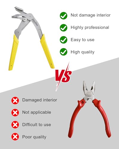 Car Clip Pliers, Panel Clip Removal Pliers, Professional Plastic Fastener Removal Tool for Removing Automotive Fasteners Clips Without Damage Yellow - color: Yellow