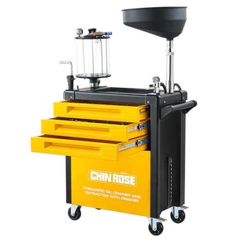 Waste Oil Drain Tank, Pneumatic Oil Drainer, 61pcs Tools Included | Upgraded Design, Oil Lift Drain and Extractor, Air Operated - color: with 61pcs Tools