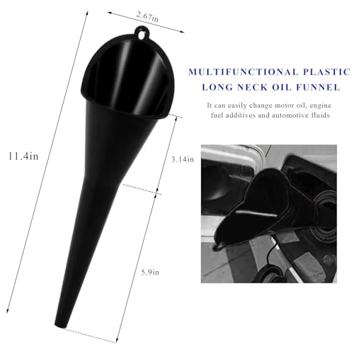 Oil Funnel, Flexible Multi-Function Automotive Oil Funnel, Spill-Proof Plastic Long Neck Engine Funnel Set for Gas Lubricants Water Diesel Fuel Kerosene, Car Accessories (Black) - color: Black, 1 PC