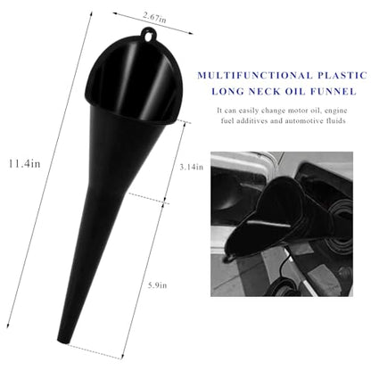Oil Funnel, Flexible Multi-Function Automotive Oil Funnel, Spill-Proof Plastic Long Neck Engine Funnel Set for Gas Lubricants Water Diesel Fuel Kerosene, Car Accessories (Black) - color: Black, 1 PC