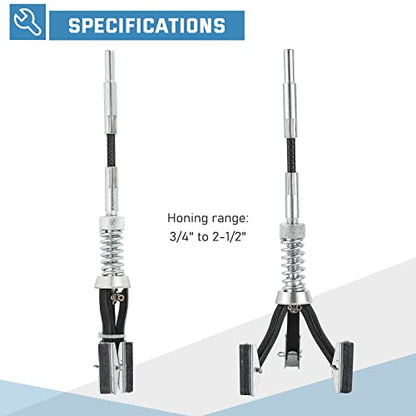 ATPEAM Engine Cylinder Hone Tool Adjustable Deglazer Set for Grinding Holes from 3/4" to 2-1/2" Diameter with Extra 3-Piece 1-1/8" Long Stones 220 Grit - size: 1-1/8''