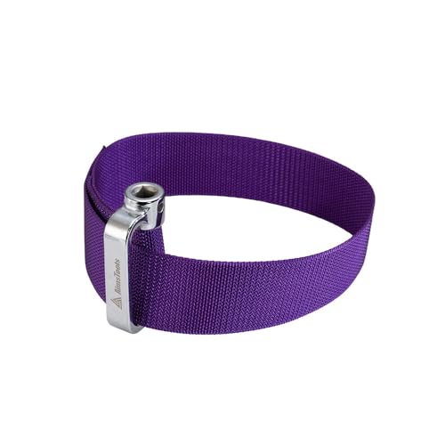 Purple Adjustable Nylon Strap Oil Filter Wrench, Up to 9 Inch | Heavy Duty Adjustable Band, Purple Finish, Tight Area Access, Secure Grip Texture, Diesel Truck, Auto and Garage Repair Use - size: Up to 9"(229mm) - Purple