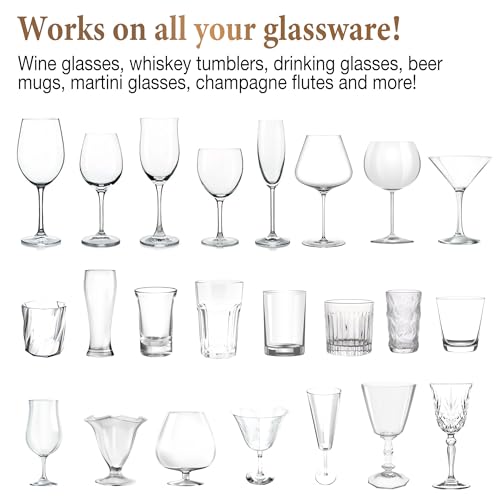 Home Glassware Polisher, World's First Affordable Spinning Glass Polisher, 600 RPM Dries, Polishes, All Glasses, Wet Glass and Spin For Sparkling Glassware, Champagne, Premium Painted - color: Champagne