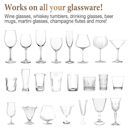 Home Glassware Polisher, World's First Affordable Spinning Glass Polisher, 600 RPM Dries, Polishes, All Glasses, Wet Glass and Spin For Sparkling Glassware, Champagne, Premium Painted - color: Champagne